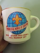 Vintage Boy Scout Coffee Mug Cup Vtg WONDERFUL WORLD of SCOUTING 1977 70s picture