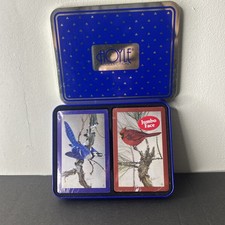Vtg Winter Blue Jay Cardinal Set 2 Deck  Playing Card Hoyle Jumbo Face  Sealed picture