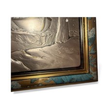 Landscape Bas-Relief on Real Silver (98g) by G. Lombardi, 1950s #G  33*25 picture