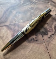 Hand Crafted Artisan Arrow Twist Pen- Yellow Cedar Burl -  & RETURNS picture