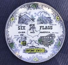 Vintage Six Flags over Mid-America Missouri Amusement Park Souvenir Plate 9.25