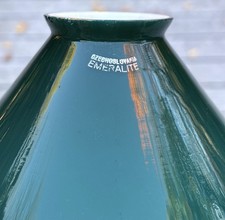 Vintage Marked Czech Emeralite Green Dome Cased Glass 10