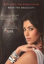 PRINT AD 2008 Kim Kardashian Until Theres A Cure HIV AIDS Bracelet Advertising picture