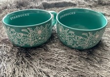 2pk Starbucks 2022 Christmas Woodland Lace Coffee, Tea, Soup, Cappuccino Mug NEW picture