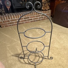 Brought From Italy. Three Tier Brought Iron. Plate Caddy Display Server. picture
