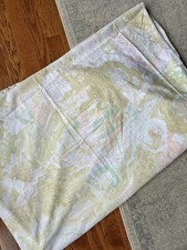 Vintage RARE Martex Fantasy Garden Fitted Sheet FLAW 1972 HTF Romantic Print  picture