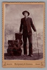Cabinet Card Photo Man with Fishing Pole Rod Montgomery Simmons Maryville picture