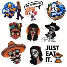 122 Pcs Mexican Stickers - Funny Mexican Pride Decals for Laptop & Phone picture