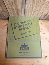 Vintage Record Of Study Hall Passes From Supreme School Supply picture