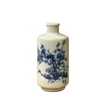Small Blue White Handpaint Blossom Tree Scenery Graphic Porcelain Vase ws5048 picture