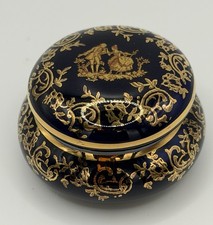 Vintage Limoges France Cobalt Blue Trinket Box c1940s-1960s Out Of Box picture