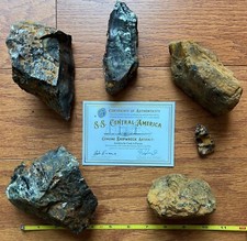 SS CENTRAL AMERICA SET/6 ASSORTED PIECES OF COAL FROM THE SHIP OF GOLD SSCA picture