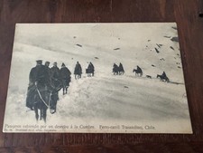 Pasajeros subiendo por un desecho a la cumbre Ferro-carril Trasandino Chile picture