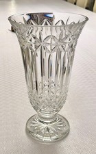 Waterford Balmoral Cut Crystal 14 Inch Footed Flower Vase - Small Rim Chip picture
