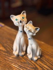 Vintage 1960s Victoria Ceramics Siamese Cats Salt And Pepper Shakers picture