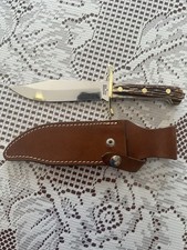 Custom Western W45 Bowie Stamped N Stag Handle With Sheath Beautiful See Desc picture