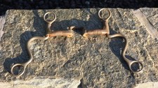 Vintage Dutton Curb Bit – Copper Wrapped Jointed Low Port – #37 Marked picture