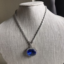 Vintage Charles Winston Smithsonian Hope Diamond Replica Necklace Box Set 18