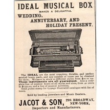 Jacot & Son Ideal Music Box Broadway New York 1892 Magazine Ad AK6-M1 picture