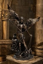 St. Michael the Archangel 31.5 Inch Bronze Finish Cold Cast Resin Statue picture