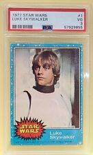 Star Wars Luke Skywalker #1 Rookie RC Card Very Good Series 1 PSA 3 Topps 1977 picture
