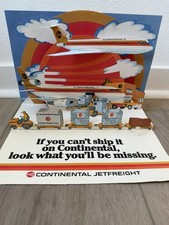 Rare Vintage Continental Airlines Jetfreight Pop Up Advertisemnt picture