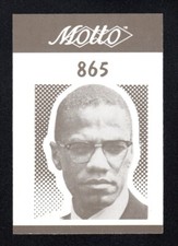 Malcolm X Civil Rights Activist Vintage 1987 Motto Game Trivia Card #865 picture