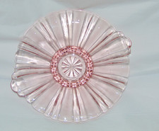 Vintage Pink Depression Glass Candy Dish 7.75 Inch Shallow Serving Bowl picture