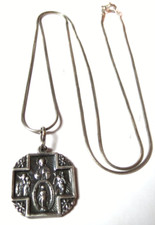 VINTAGE UNIQUE 925 STERLING SILVER CROSS NECKLACE CHAIN 24