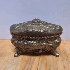 Antique Jennings Bothers JB119 Art Nouveau Silver Plated Footed Jewelry Casket picture