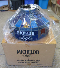 NEW Vintage Michelob Light Tiffany Style Hanging Lamp Chandelier 603-331 picture