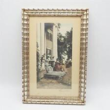 Antique J H Lamson Studio Framed and Matted Hand Colored Photograph Colonial Mai picture