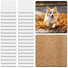 36 Pcs Sublimation Square Coaster Blanks Bulk with Cork Back MDF Heat Transfe... picture