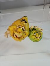 Vintage Anthropomorphic 3D Wall Hang Plaque Happy Faces Lemon Lime CHALKWARE? picture