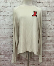 Harley Davidson T Shirt Womens 2XL Long Sleeve Rayon Stretch Top Hi-Lo Off White picture