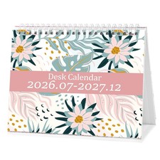 Small Desk Calendar 2026-2027 18-Month Flip Planner with Stickers 7x8.5 picture