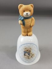 Vintage Ceramic Tulip Shaped Bell with Teddybear Handle with Design on Front picture