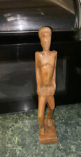 Antique Haitian mahogany hand carved man 16” Signed picture