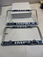 Vintage 1964 Chevrolet Impala License Plate Frame w Chevy Bowtie Emblem *read* L picture
