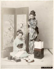 c.1880's PHOTO - JAPAN WRITING A LETTER picture