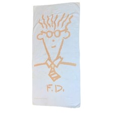 VTG Estate 1985 Fido Dido Shirt Tie by Brastex Pool Beach Bath Towel 27x58” READ picture