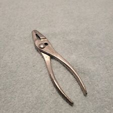 Vintage Crescent Tool Co. Thin Nosed Jaw Slip Pliers L26 W/ Checkerdot Handles picture