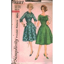 Simplicity 3227 Vintage Sewing Pattern Slenderette Princess Dress Size 14.5 35B picture