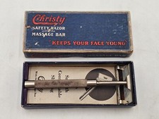Vintage Christy Safety Razor With Massage Bar In Original Box picture