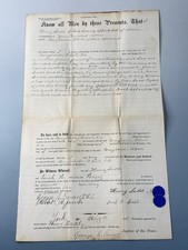 1875 York County Maine Land Warranty Deed Henry Ladd Benjamin Cole Seals picture