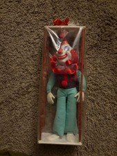 VINTAGE 11 INCH CLOWN WITH PLASTIC HEAD, FEET AND HANDS NEW IN ORIGINAL BOX picture
