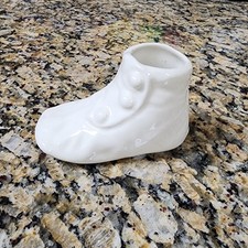 Vintage Baby Shoe Ceramic Planter Container Vase picture