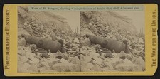 Charleston South Carolina Fort Sumter 1865 Civil War Debris Cannon Stereograph picture