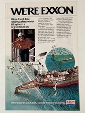 1981 Exxon Gasoline Motor Oil Print Ad Cindi Tate Deepwater Oil picture