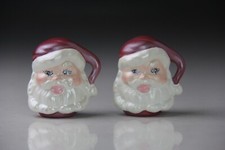 Vintage '70s Santa Claus Head Salt & Pepper Shakers picture
